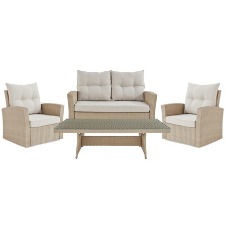 ALATERRE FURNITURE Canaan All-Weather Wicker Outdoor Seating Set, Overall Height: 32 AWWC02356CC